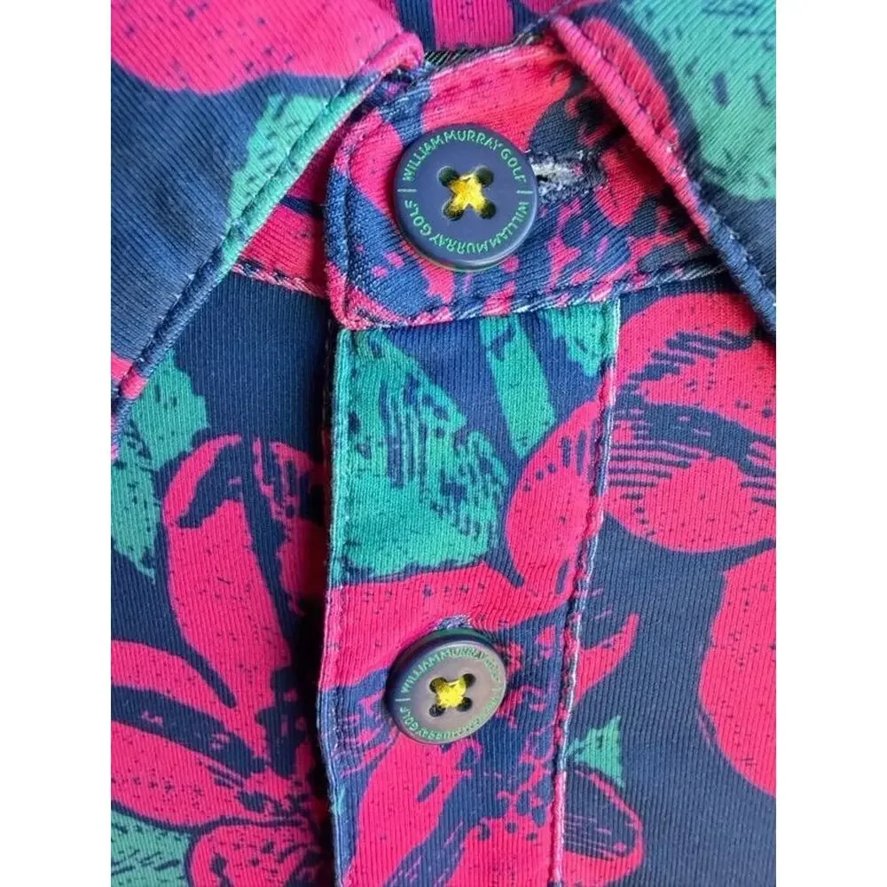 William Murray Golf Remastered Polo Shirt Colorful Pink/Blue Floral Size XL - Picture 8 of 15